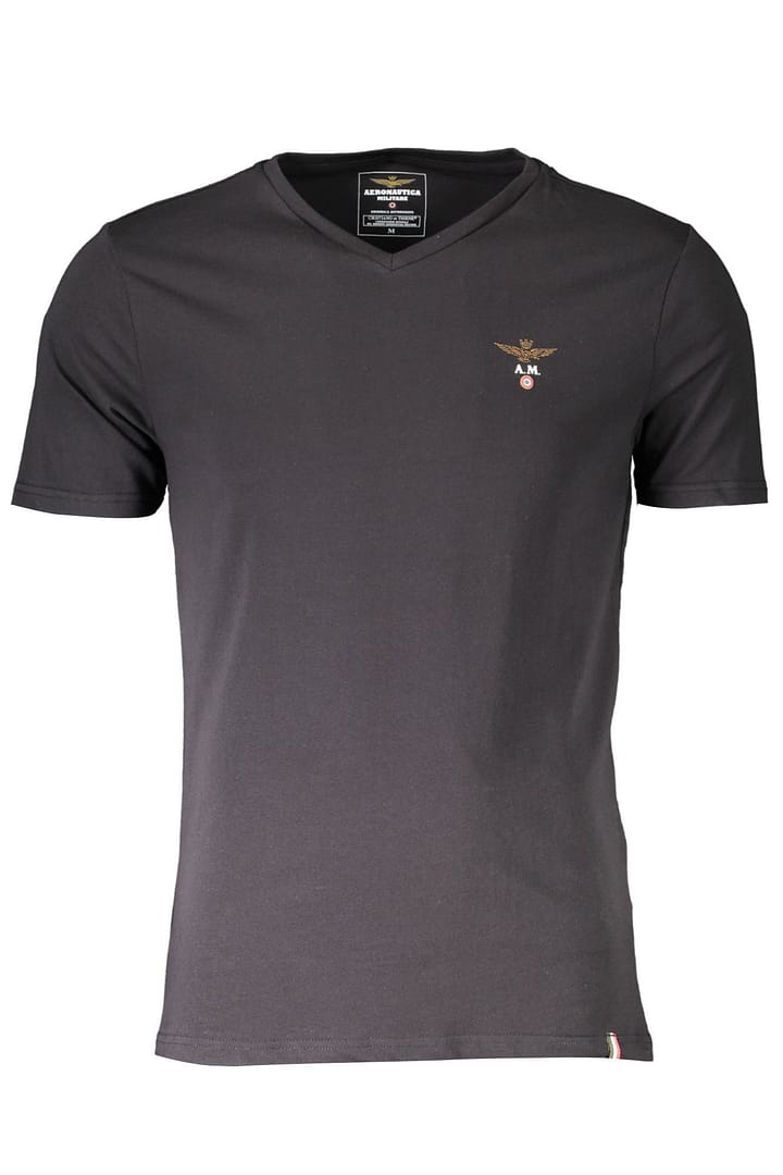 AERONAUTICA MILITARE BLACK MEN'S OUTDOOR T-SHIRT