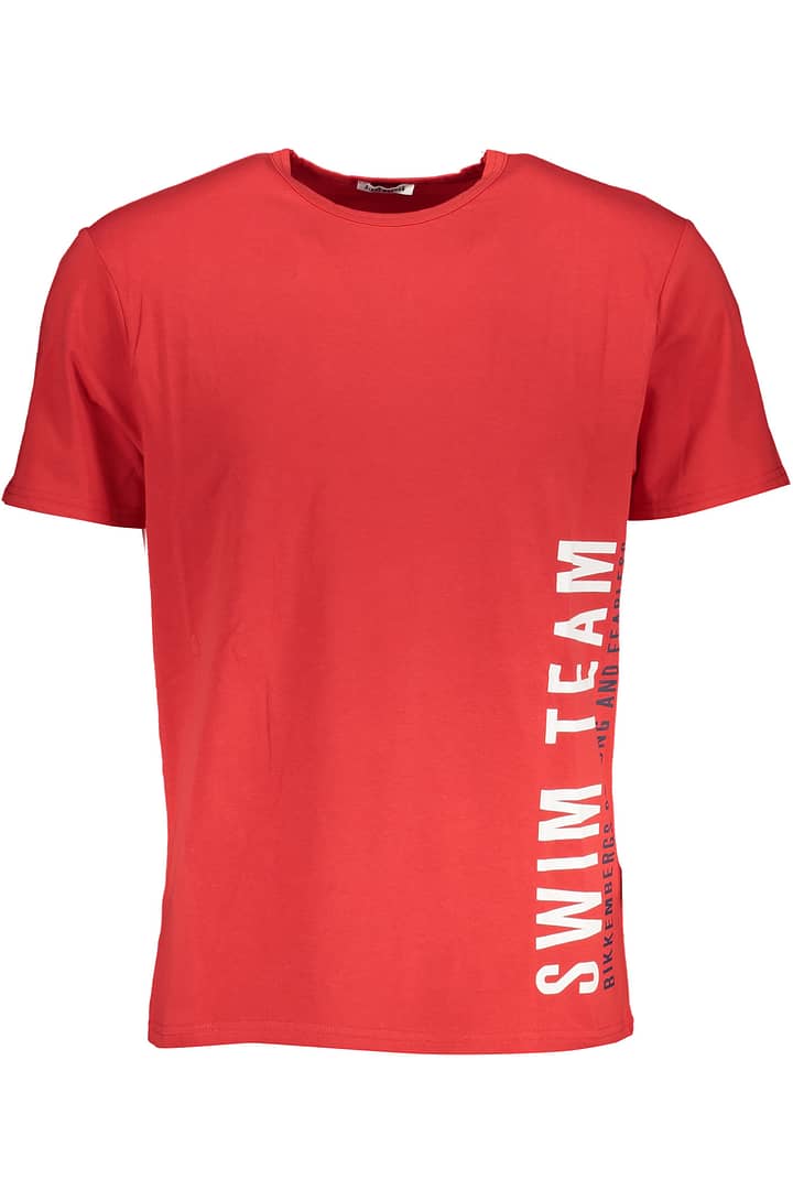 BIKKEMBERGS MEN'S RED SHORT SLEEVE T-SHIRT