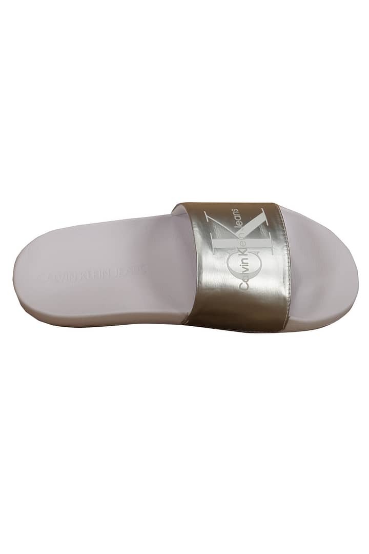 CALVIN KLEIN WOMEN'S SLIPPERS FOOTWEAR SILVER
