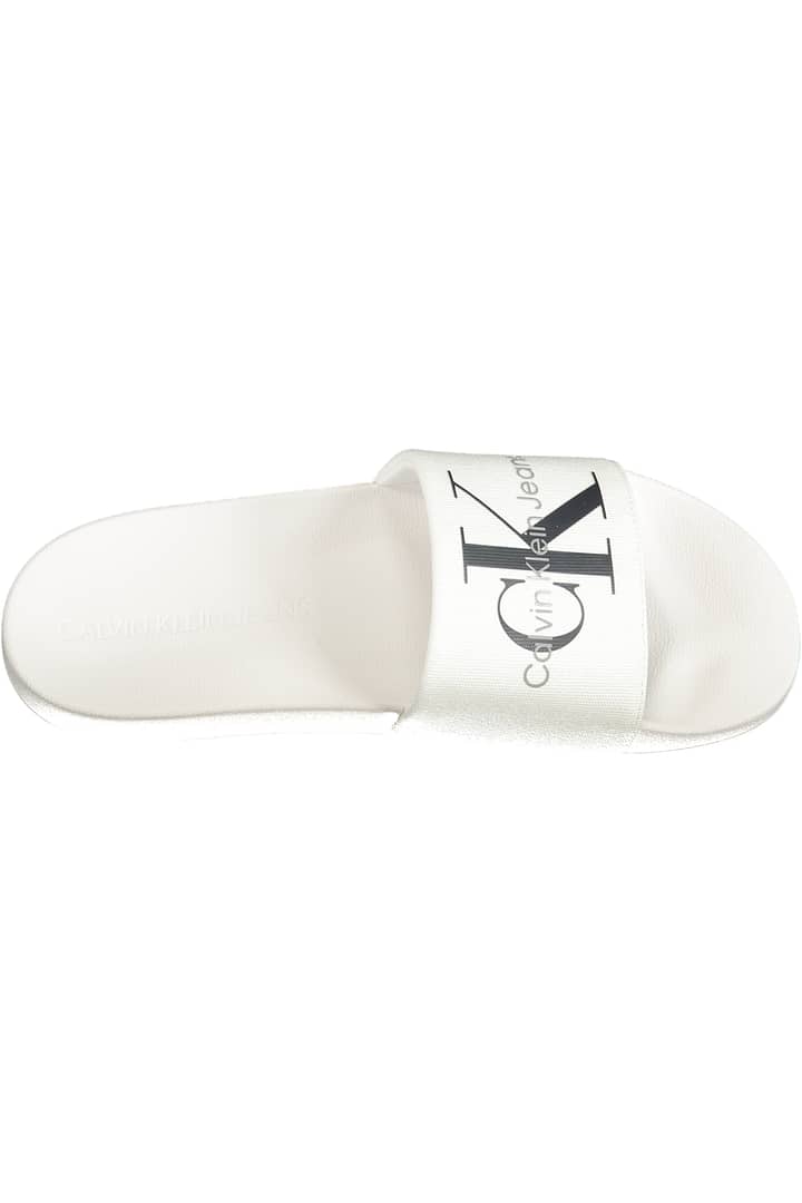 CALVIN KLEIN MEN'S WHITE SLIPPERS