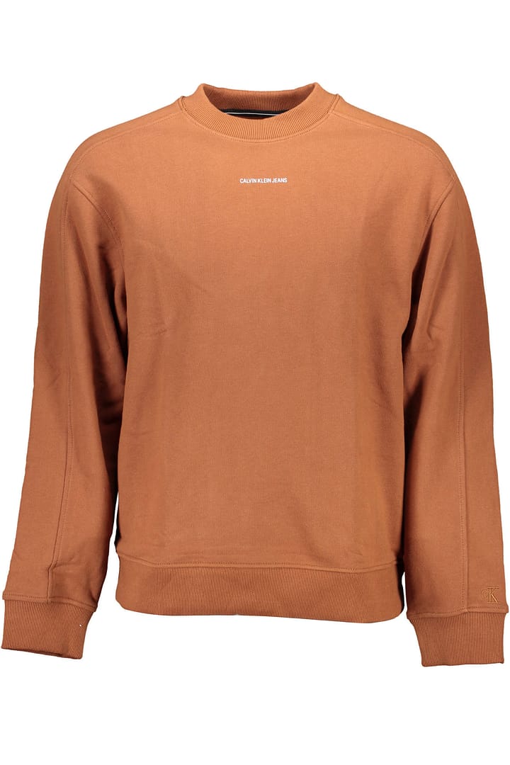 CALVIN KLEIN MEN'S BROWN ZIPLESS SWEATSHIRT