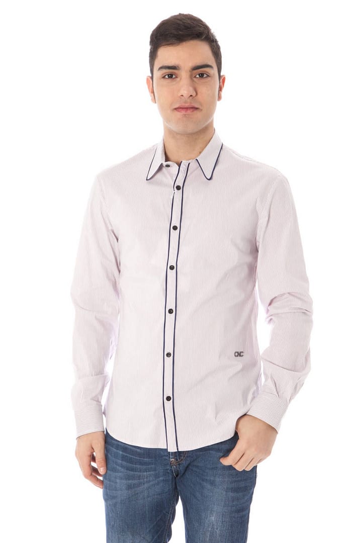 COSTUME NATIONAL MEN'S LONG SLEEVE PINK SHIRT