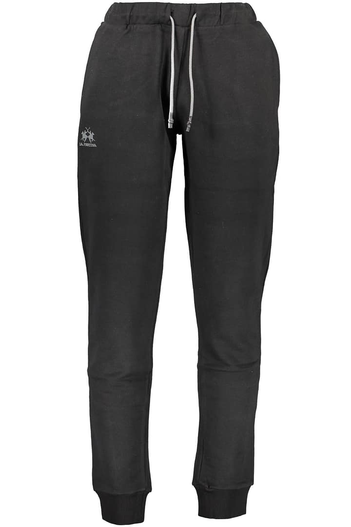 LA MARTINA BLACK MEN'S TROUSERS