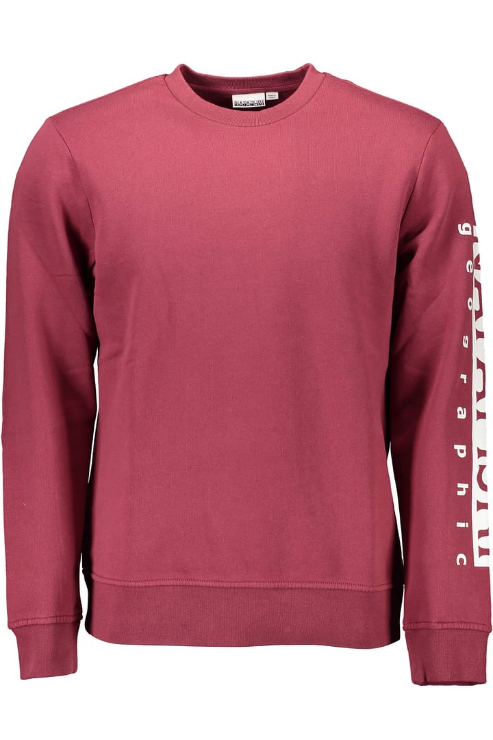 NAPAPIJRI RED MEN'S ZIP-LESS SWEATSHIRT