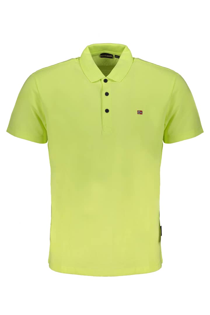 NAPAPIJRI YELLOW MEN'S SHORT SLEEVED T-SHIRT