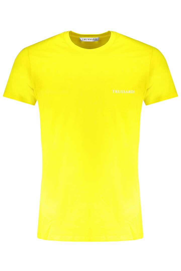 TRUSSARDI YELLOW MEN'S SHORT SLEEVED T-SHIRT